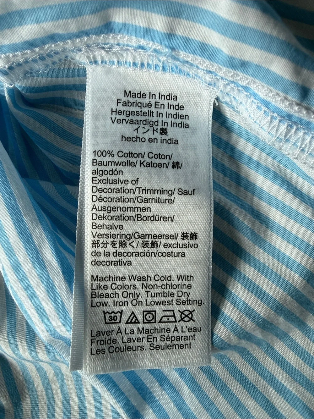 J. Crew Light Blue Striped Smocked Peplum Tank